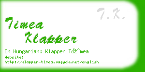 timea klapper business card